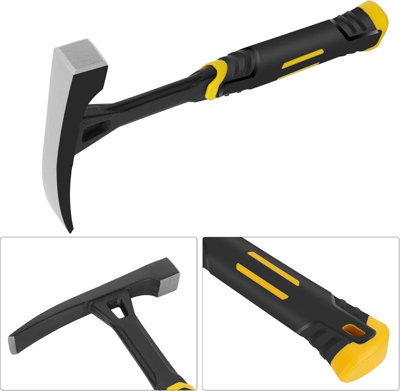 DESHIL Bricklayer's Hammer Mason's Hammer - 20 oz Masonry Tool with Forged Steel Construction & Shock-Absorbing Grip - Image 3